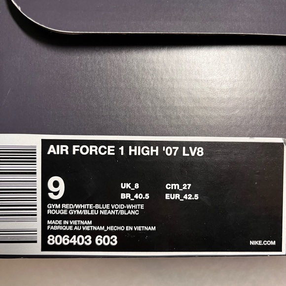 Air Force 1 High LV8 size 9 - Picture 9 of 9